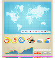 infographic elements and the world map vector image