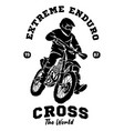 motocross enduro racing vector image vector image