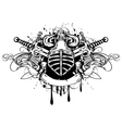 helmet and swords vector image vector image