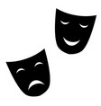 theatrical masks are black vector image