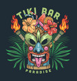 paradise tiki bar flyer colorful vector image