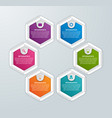 abstract hexagon business options infographics vector image vector image