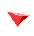 red glossy navigation arrow gps arrow pointer vector image vector image