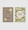 set card with simple fantasy small flowers vector image
