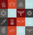 set of trendy linear hipster icons and symbols vector image