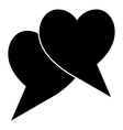 two hearts icon simple style vector image vector image