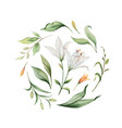 watercolor arrangement lily flowers vector image vector image