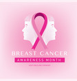 breast cancer awareness month card pink ribbon vector image vector image