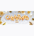 merry christmas poster with 3d chromic letters vector image