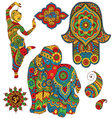 set of indian symbols vector image vector image