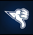thumb down sign e-sport logo vector image vector image