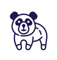 cute panda icon in line art design vector image