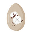 easter egg decorated with dried white fluffy vector image vector image