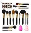 makeup brush set cosmetic beauty tools vector image