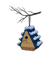 sketch of nest box or bird clipart vector image vector image