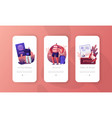 visa approval and traveling mobile app page vector image vector image