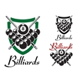 billiards and snooker retro emblems set vector image vector image