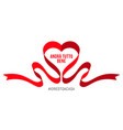 coronavirus poster red ribbon on white background vector image vector image