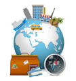 travel concept with globe vector image