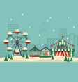 winter amusement park flat poster vector image