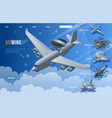 air wing landing page of force isometric icon vector image