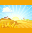 autumn farm sunrise vector image vector image