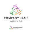 contour logo with united people working together vector image