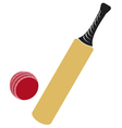 cricket bat and ball vector image vector image