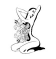 hand drawn skinny girl vector image