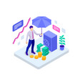 isometric business insurance investment vector image