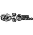 monochrome set wheel car drive vector image vector image