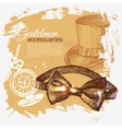 sketch gentlemen accessory vintage background vector image vector image