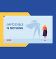 business woman with super hero cloak shadow vector image