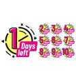 days left badges going countdown sign one day vector image