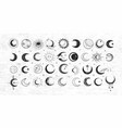 doodles with the moon on old paper background vector image vector image