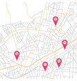 abstract city map with small pointers vector image