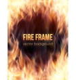 burning fire frame fiery background vector image