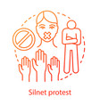 silent protest concept icon civil disobedience vector image vector image