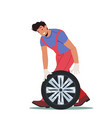 vehicle fix in garage workshop mechanic dressed vector image vector image