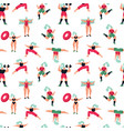 women feminist seamless pattern girls doing vector image vector image