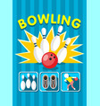 colorful sport bowling clup poster vector image vector image