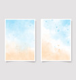 sea blue sky and sand beach watercolor background vector image vector image