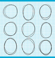 set hand drawn doodle circle line sketch vector image vector image