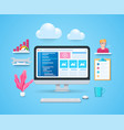 web development in 3d style vector image vector image