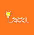 2021 new year creativity lightbulb inspiration vector image vector image