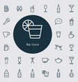 bar outline thin flat digital icon set vector image vector image