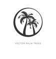 creative palm trees logo design template vector image