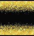 gold glittering placer on black background vector image