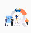 group analysts working on graphs vector image