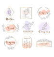 set hand drawn watercolor labels and badges vector image